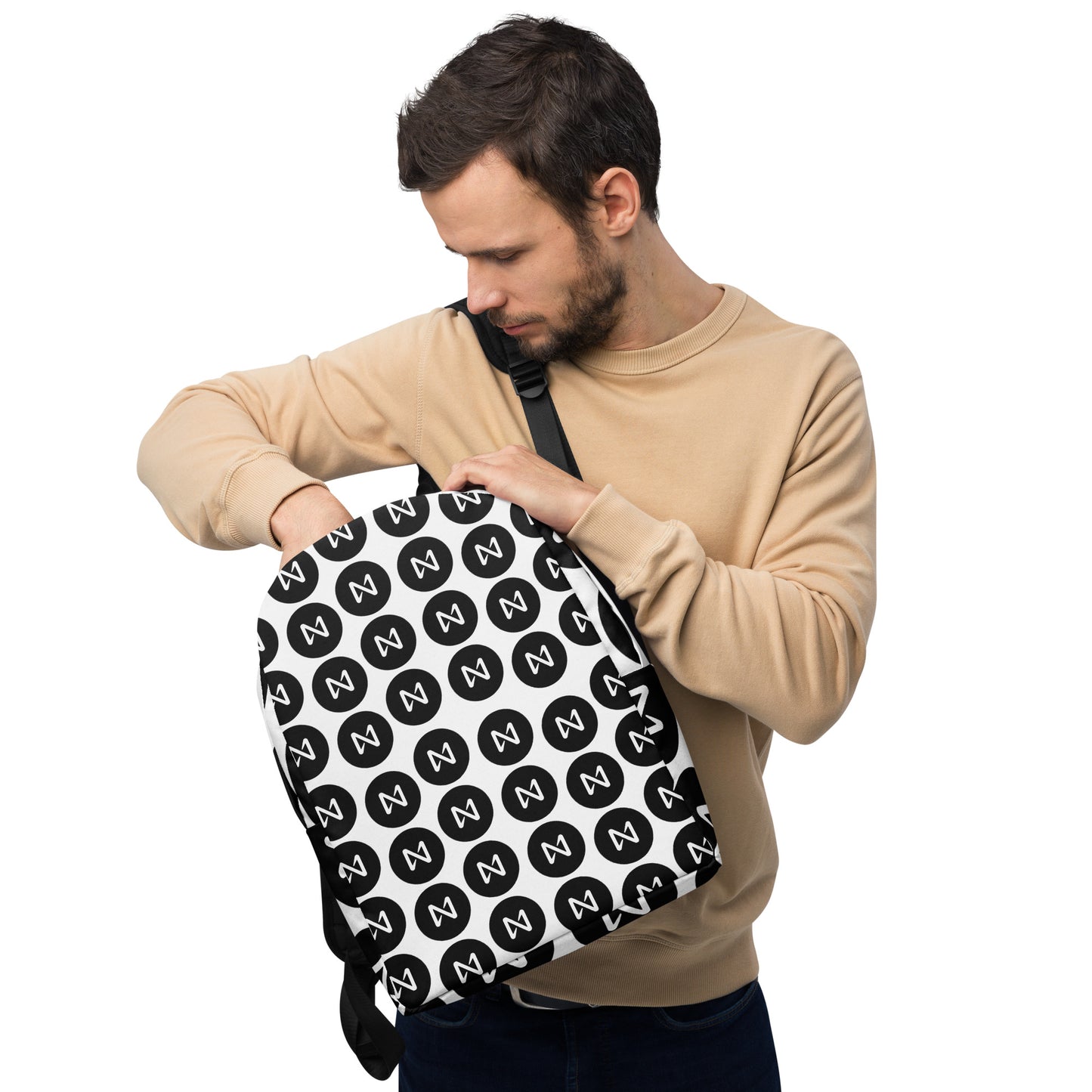NEAR CIRCLE ALLOVER PRINT PATTERN Minimalist Backpack