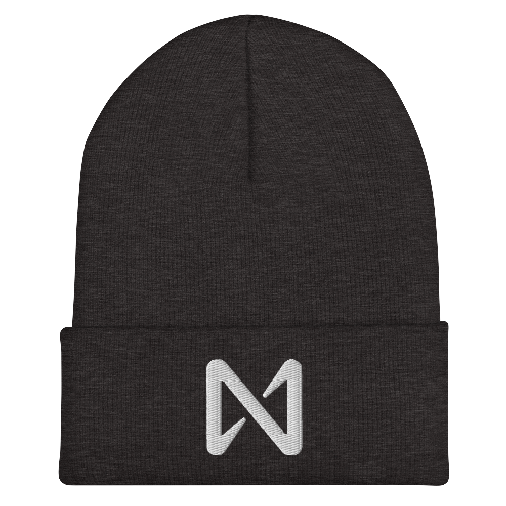 NEAR ICON WHITE ON SOLID EMBROIDERY Cuffed Beanie