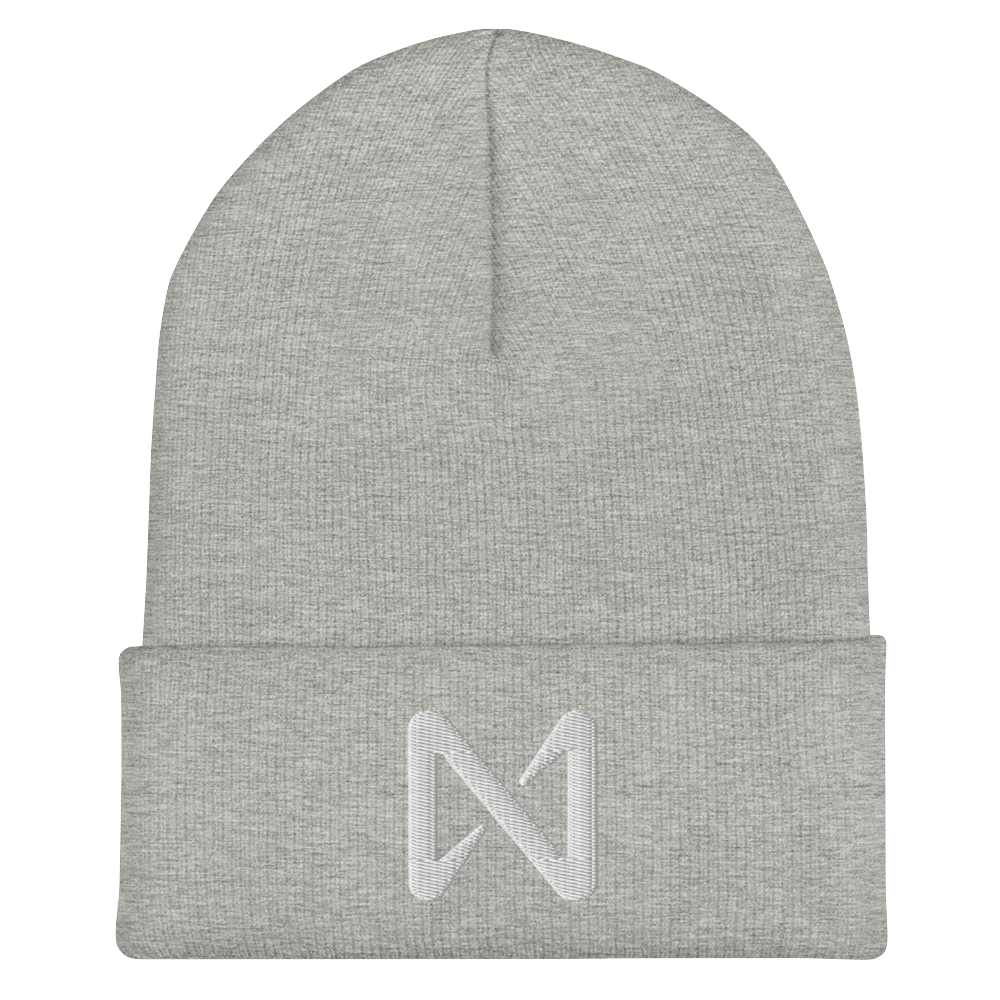 NEAR ICON WHITE ON SOLID EMBROIDERY Cuffed Beanie