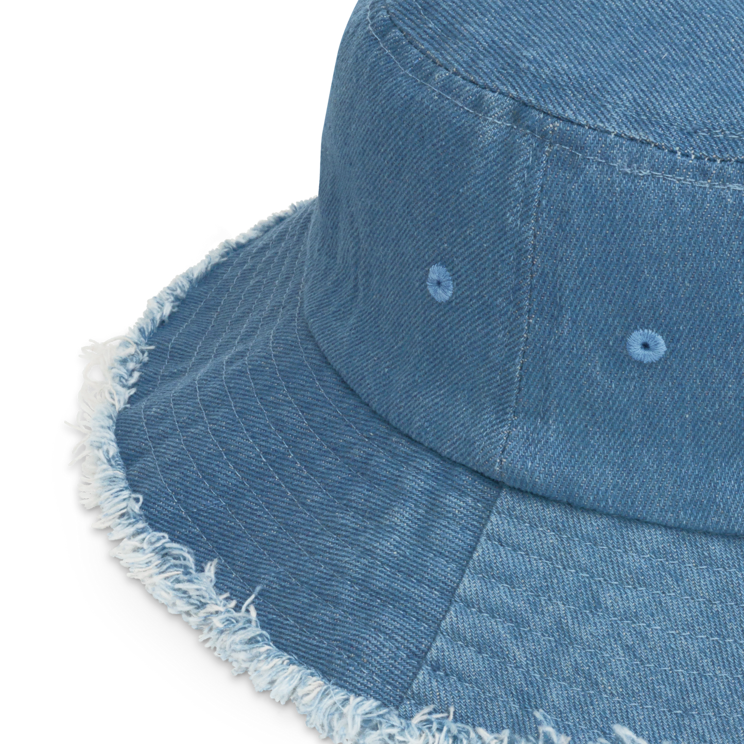 BluntDAO Embroidery Distressed Denim Bucket Hat