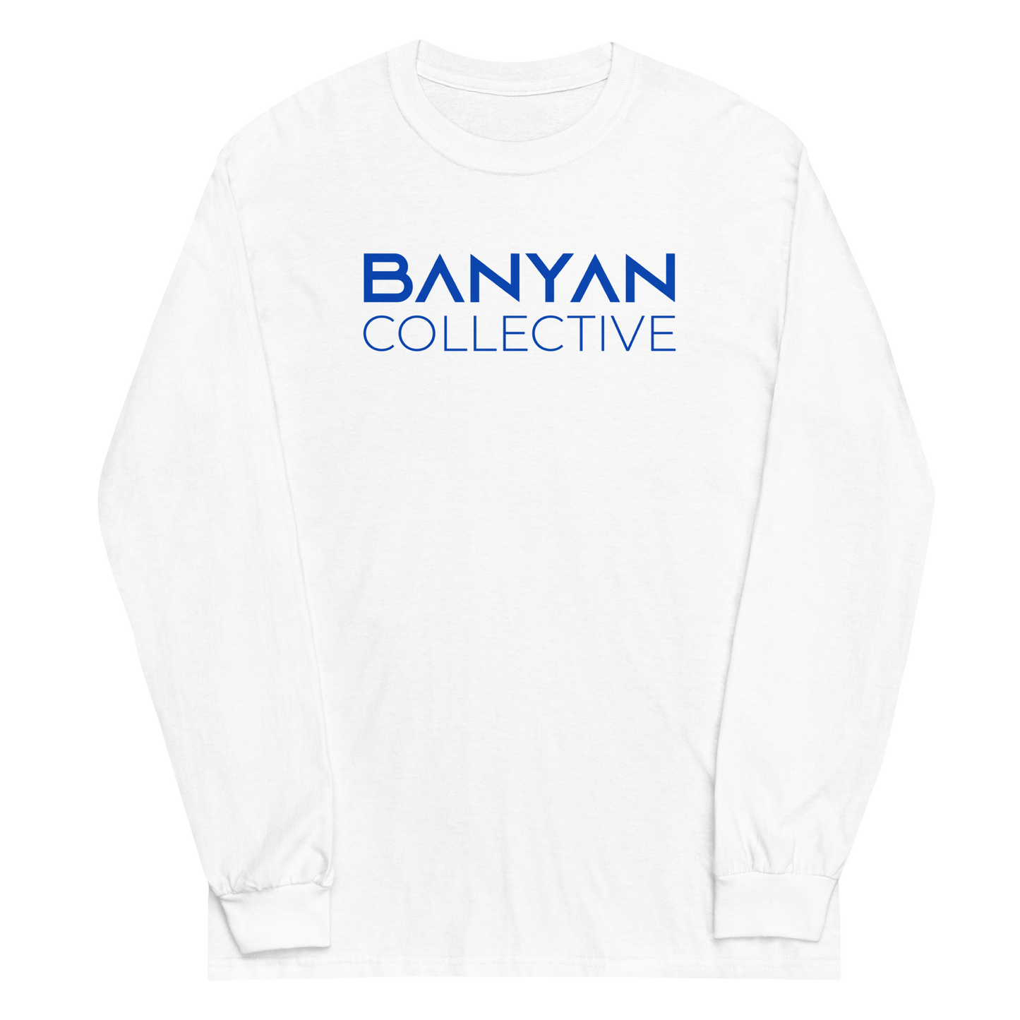 BANYAN COLLECTIVE X NEAR ICON BLUE ON WHITE Men’s Long Sleeve Shirt