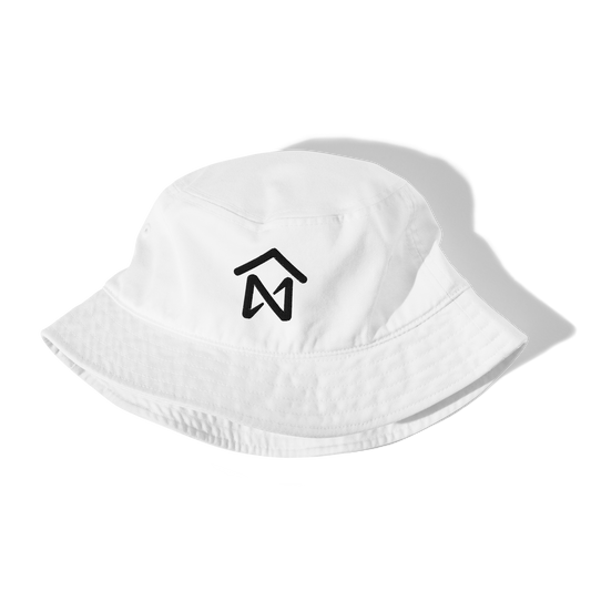 NEAR HACKS WHITE EMBROIDERY Organic bucket hat