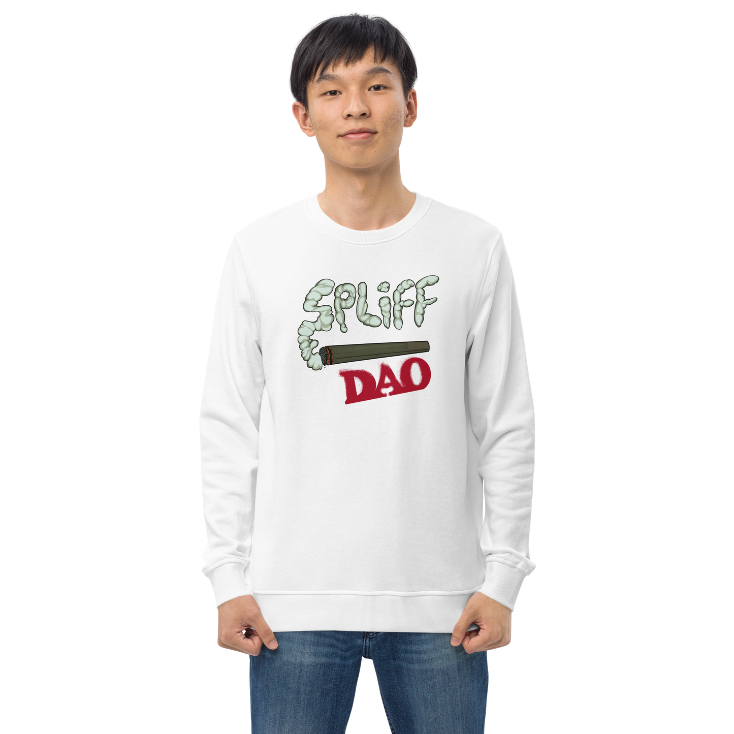 SpliffDAO Unisex Organic Sweatshirt (White)